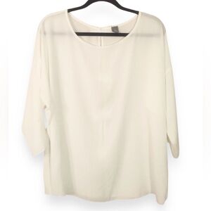 MY-D White Sheer Dropped Shoulder Top with Bows on Back